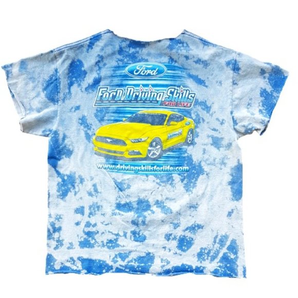 FORD Driving Skills Mustang Custom Tie-Dye Y2K T-Shirt - Picture 1 of 2